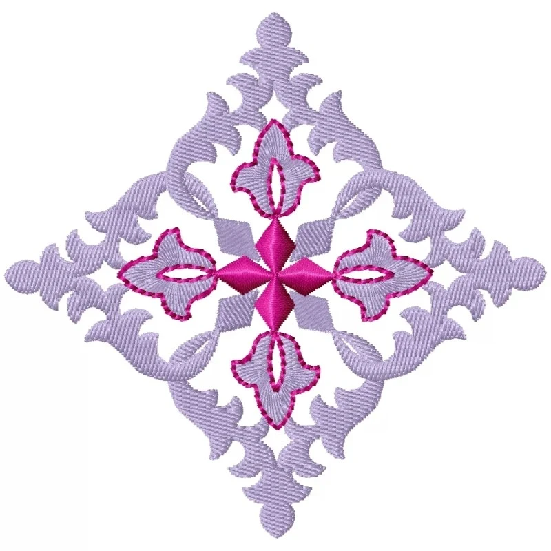 New 4X4 Diamond Shape Floral Embroidery Design New 4X4 Diamond Shape Floral Embroidery Design