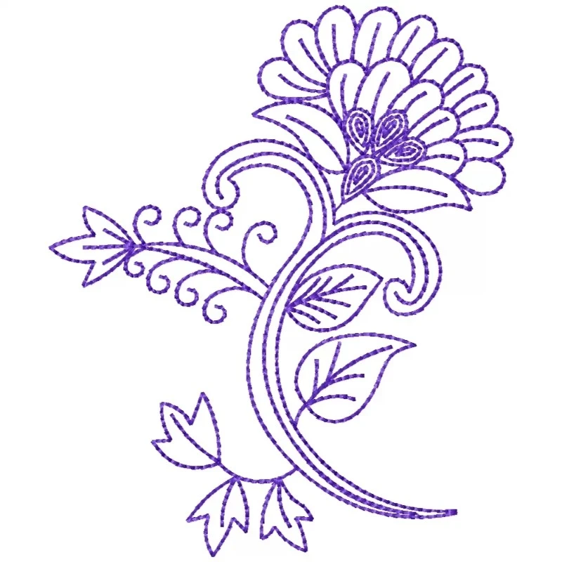New 5X7 Grooming Flower Embroidery Outline Design New 5X7 Grooming Flower Embroidery Outline Design
