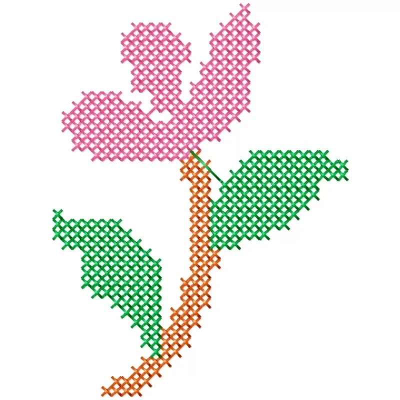 New Cross Stitched Flower Machine Embroidery New Cross Stitched Flower Machine Embroidery
