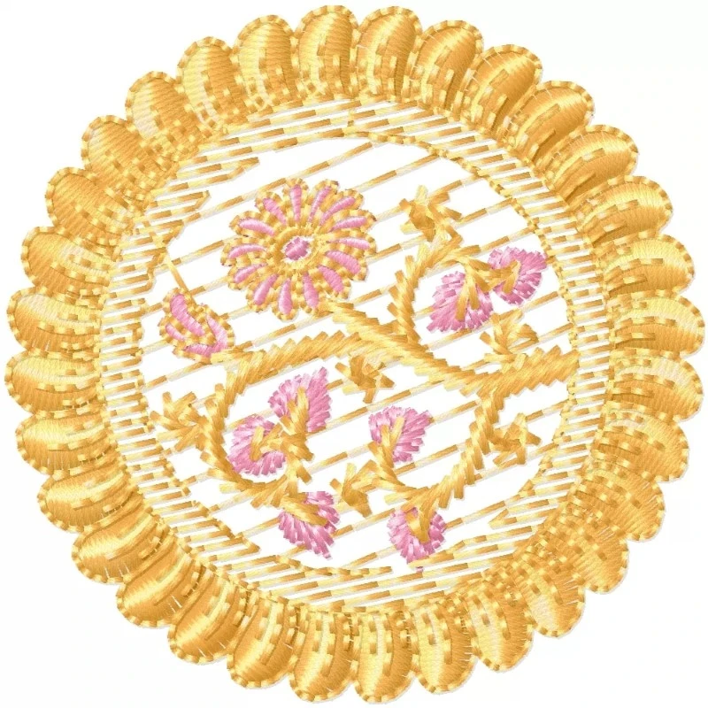 New Flower Circle Abstract Embroidery Design