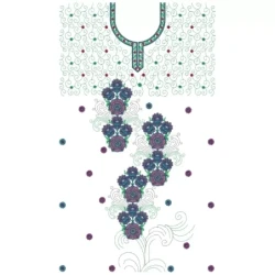New Large Hoop Neckline Full Embroidery Dress Design