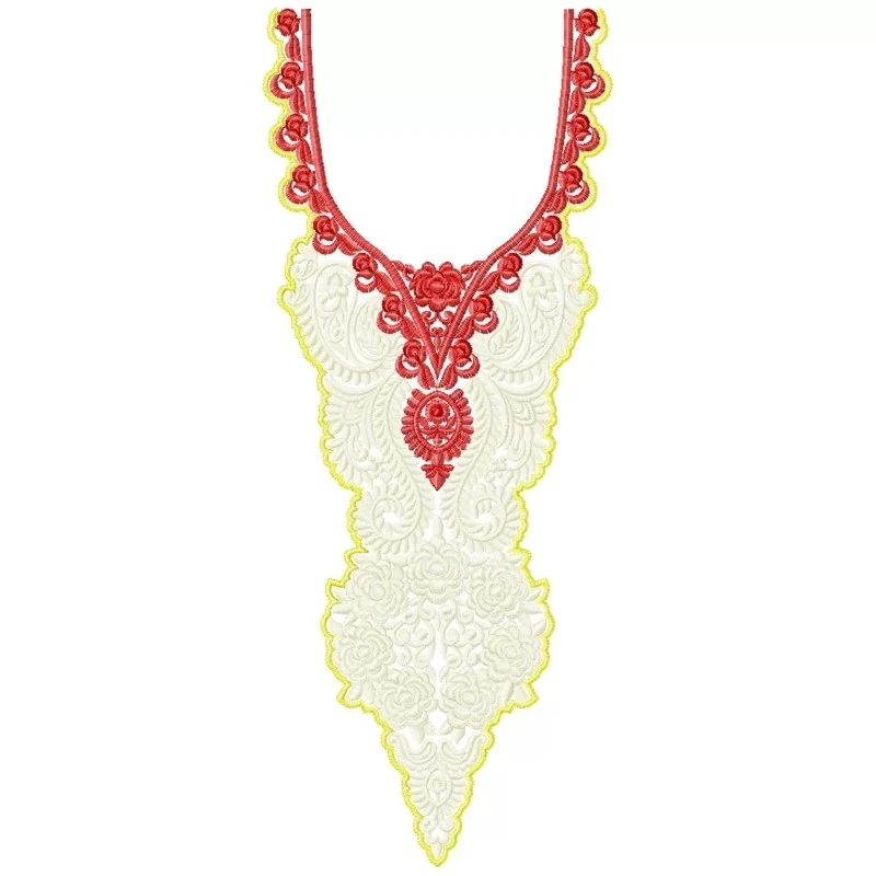 New Long Arabian Neckline Embroidery Design