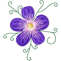 New Purple Flower Machine Embroidery Design