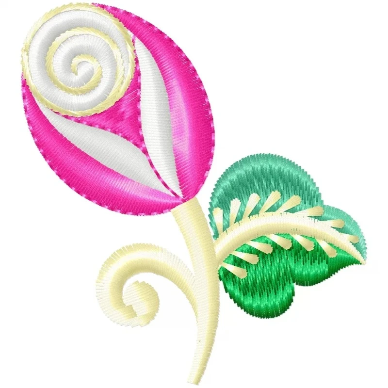 One Pink Flower Embroidery Design