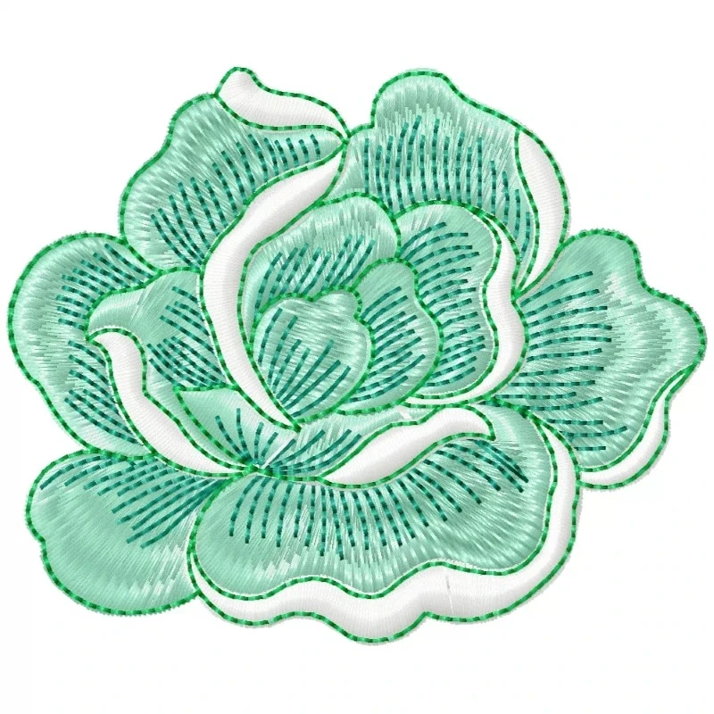 Outline Art Rose Embroidery Design