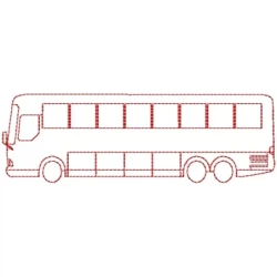 Outline Bus Embroidery Design