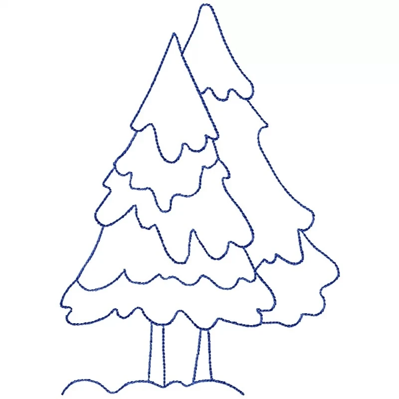 Outline Christmas Trees Embroidery Design Outline Christmas Trees Embroidery Design