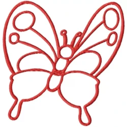 Outline Cute Butterfly Embroidery Design