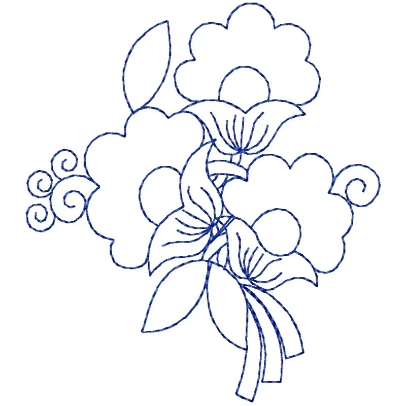 Outline Floral Embroidery Design Outline Floral Embroidery Design