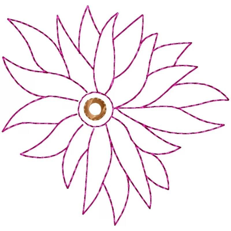 Outline Flower Embroidery Design Outline Flower Embroidery Design