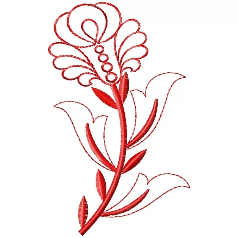 Outline Flower Patter For Machine Embroidery