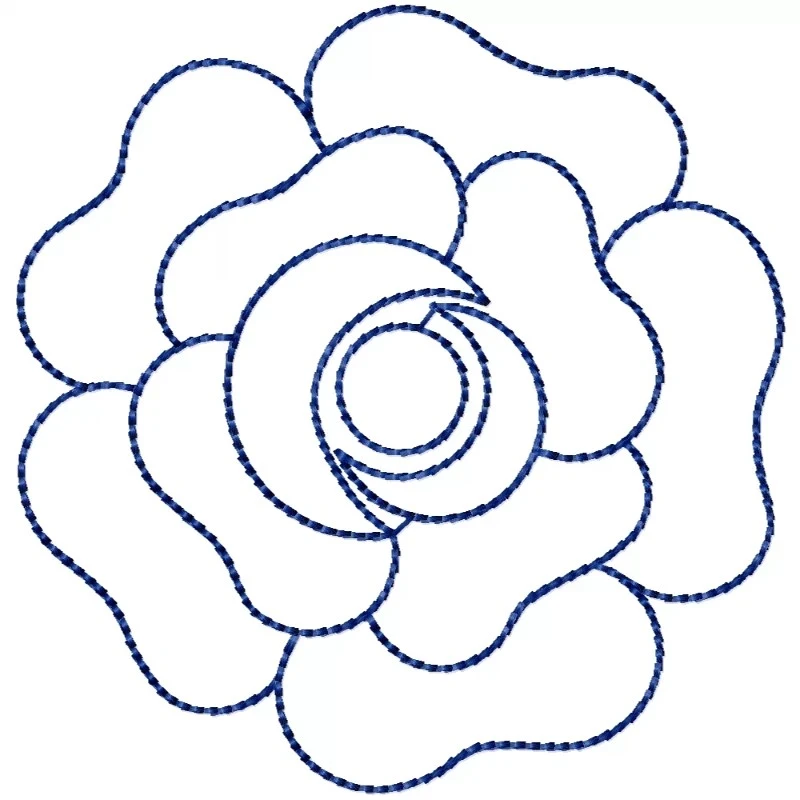 Outline Flower Rose Embroidery Pattern Design