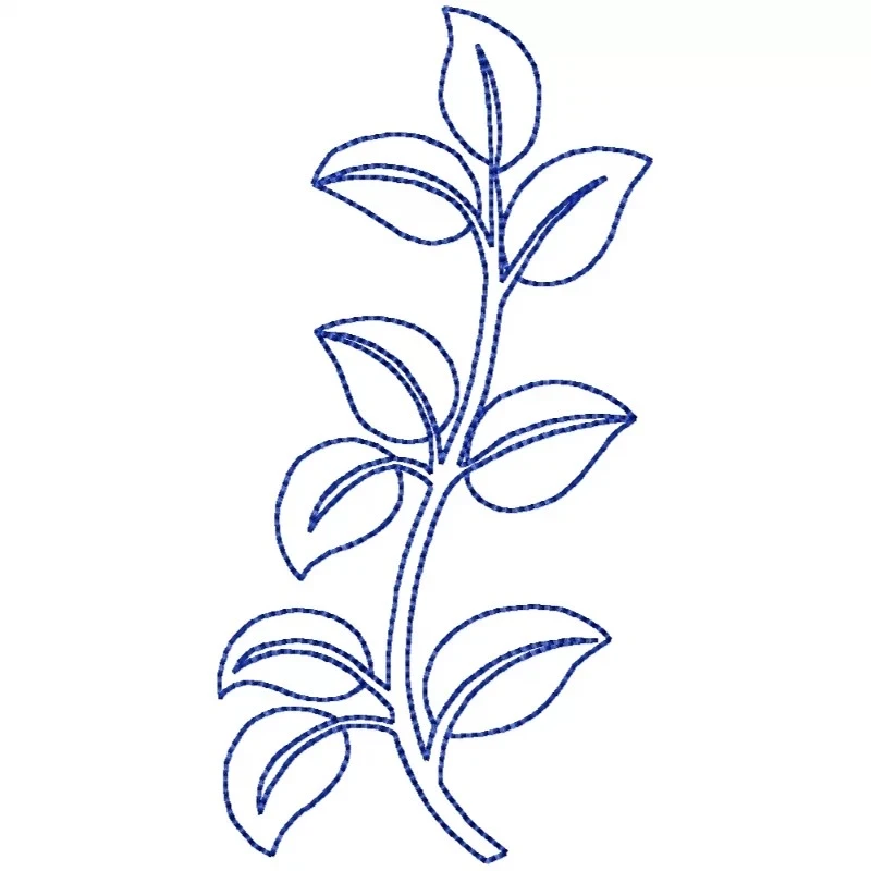 Outline Leaf Embroidery Design