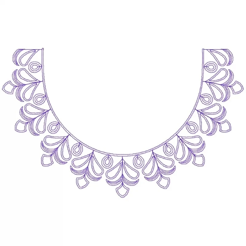 Outline Line Art Neckline Embroidery Design Outline Line Art Neckline Embroidery Design