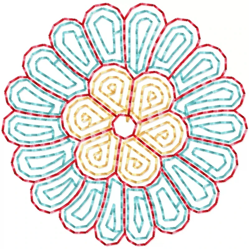 Outline Lineart Pattern Machine Embroidery Design