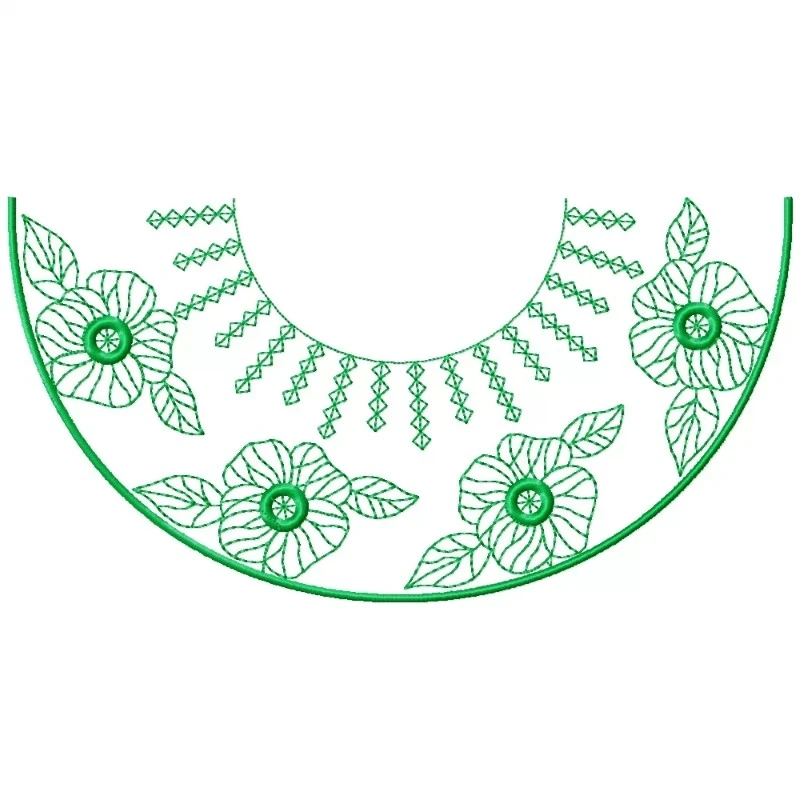 Outline Motif Neckline Embroidery Flower Design Outline Motif Neckline Embroidery Flower Design
