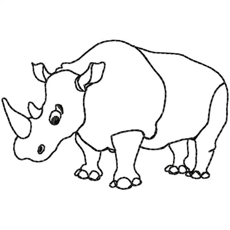 Outline Rhino Embroidery Design Outline Rhino Embroidery Design