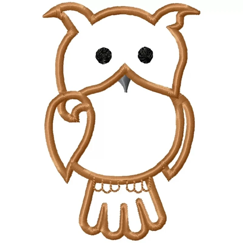 Owl Outline Machine Embroidery Design