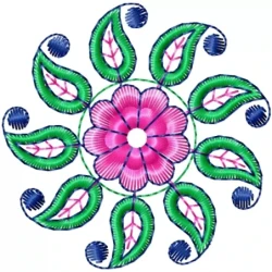 Paisley Flower Machine Embroidery Design