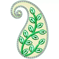 Paisley Leaves Embroidery Design