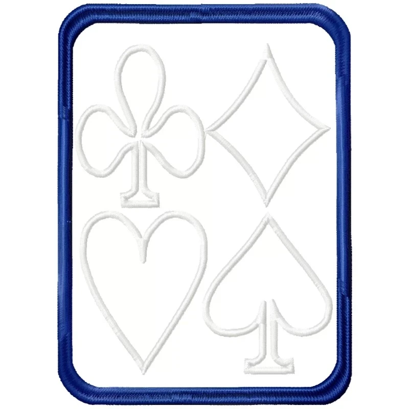 Playing Cards Symbols Outline Embroidery Design Patch