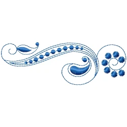 Beautiful & Continuous Blue Embroidery Border Outline