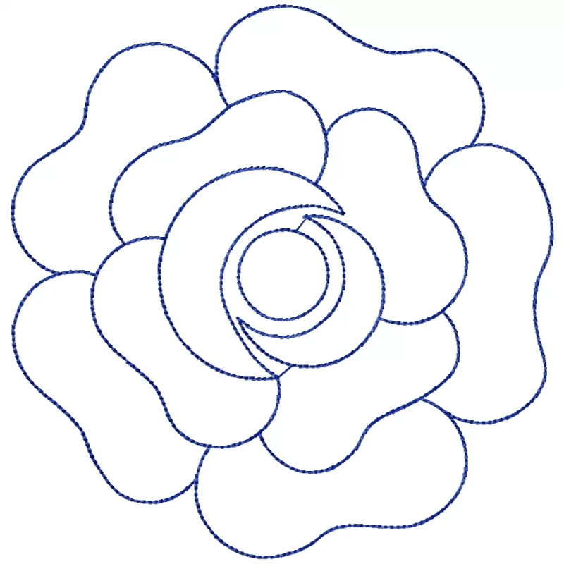 Big & Simple Rose Outline Embroidery Design