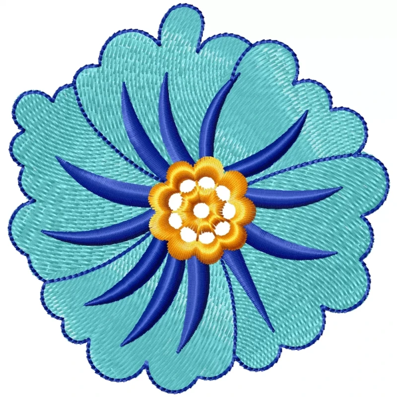 Flower Embroidery For Lady's Clutch
