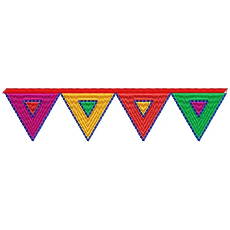 Geometric Triangle Banner Embroidery Design (Indian Toran)