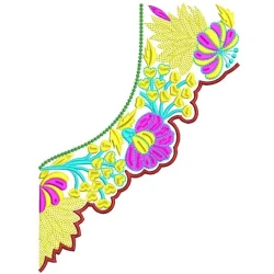 Split Neckline Patch Embroidery Design