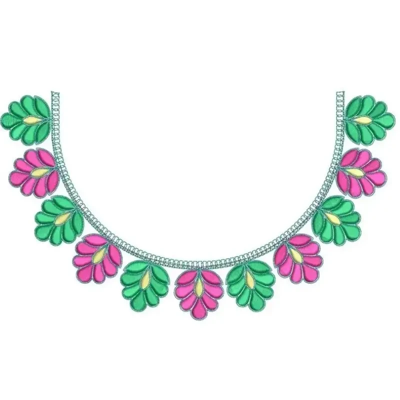 Floral Small Neckline Embroidery Design Floral Small Neckline Embroidery Design