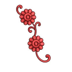 2 Floral Flowers Embroidery...