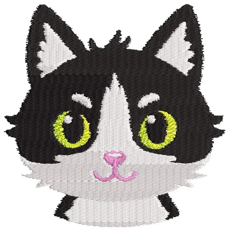 Tuxedo Kitten Cat Embroidery Freebie