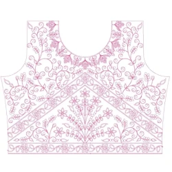 Line Art Neckline Embroidery Design Freebie