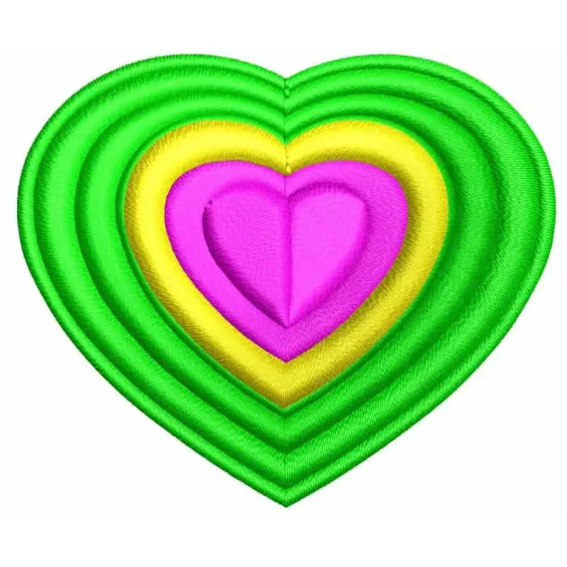 Colorful Heart Embroidery Freebie